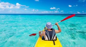 kayaking in the sea